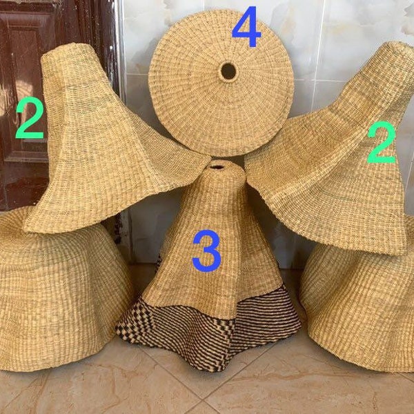 Handgewebter Afrikanischer Lampenschirm aus Stroh: Bolga Natural Home Decor