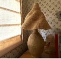 Bolga straw lampshade// Mamazuristyle lampshade/ and living decorations natural decor style/ handmade lampshade product logo