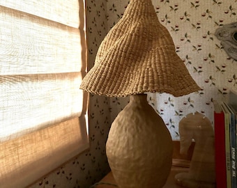 Handmade Bolga Straw Lampshade: Natural Home Decor (21 Inches)