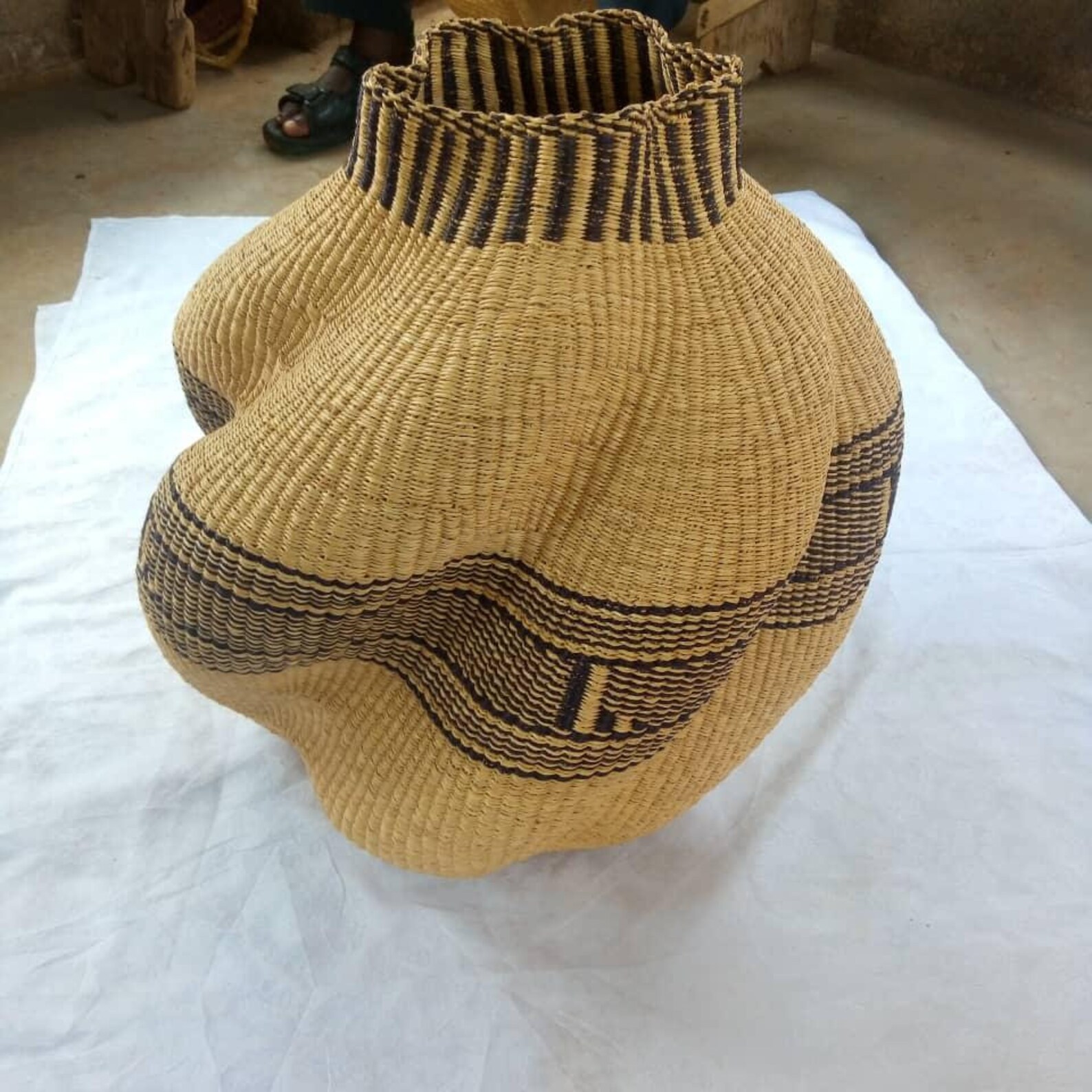 Woven Pot Basket / Ghana Woven Basket / African Woven Etsy
