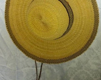 Handmade Ghana Straw Sun Hat: Woven Beach Hat, Wall Decor - Etsy display picture 1