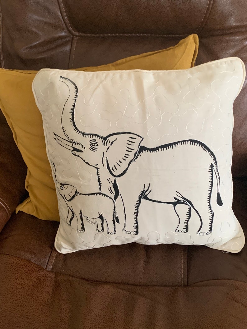 16 by 16 white pillowcase elephant print pillow case zebra Etsy