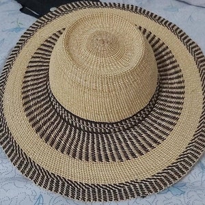 Handmade Bolga Straw Hat: African Woven Sun Hat (62 cm)