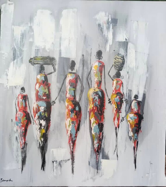 Peinture A Lhuile Africaine Peinture Africaine Dart Etsy Peinture A Lhuile Africaine Peinture Africaine Dart Etsy