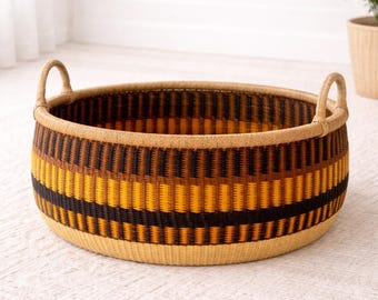 Handgeweven Bolga-opbergmand: decor afroboho-manden