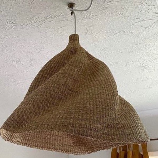 Bolga straw lampshade// Mamazuristyle lampshade/ and living decorations natural decor style/ handmade lampshade