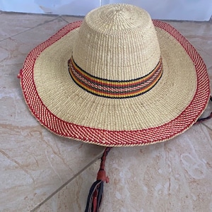 Handmade African Straw Hat: Summer Sun Protection, Wall Decor