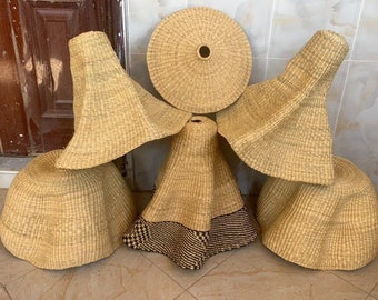 Sustainable lighting /African straw lampshade// MamaZuriStyle lampshade/ and living decorations natural decor style/ new home decor
