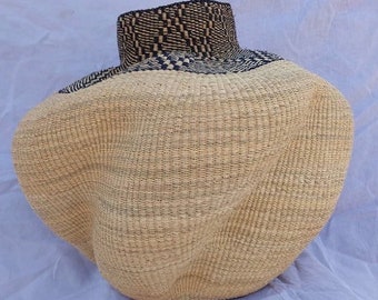 Large Bolga Natural decor basket | African woven Basket | Round woven basket | Storage basket | Home basic Decor Basket