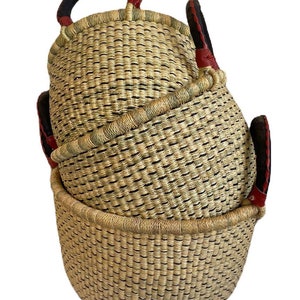 Bolga Basket – Natural Woven Storage & Laundry Hamper | Decorative Basket from Ghana