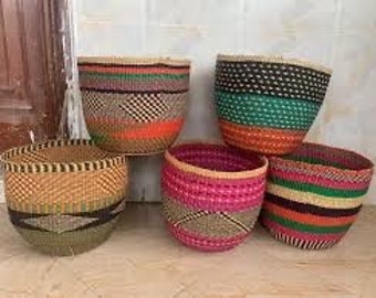 Gift for garden woman |best selling Floor Basket | Large Plant Pot Basket | Hamper | African Woven Bolga Basket | Woven Basket  | XL Storage