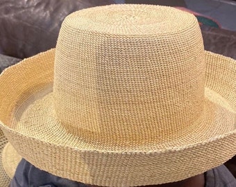 Sombrero de paja hecho a mano: sombrero de sol tropical, decoración de pared