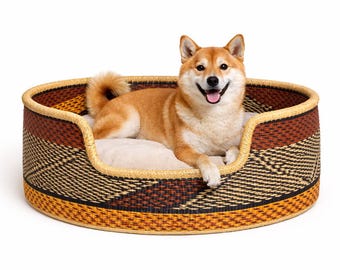 Handwoven eco friendly dog bed basket Ghana made - large,medium