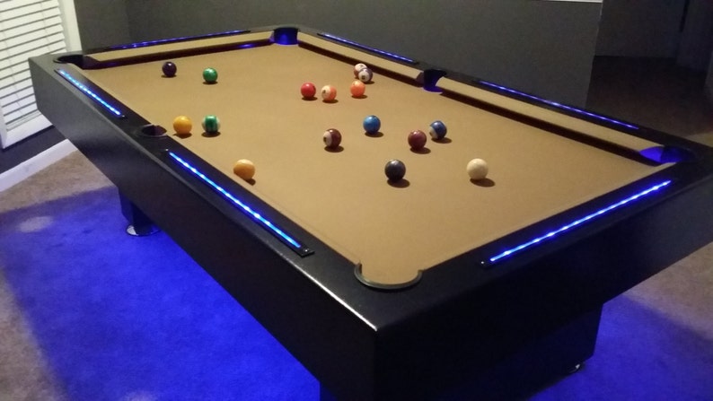 7Ft Pool Table with LED Lights Pooltable great for man caves | Etsy