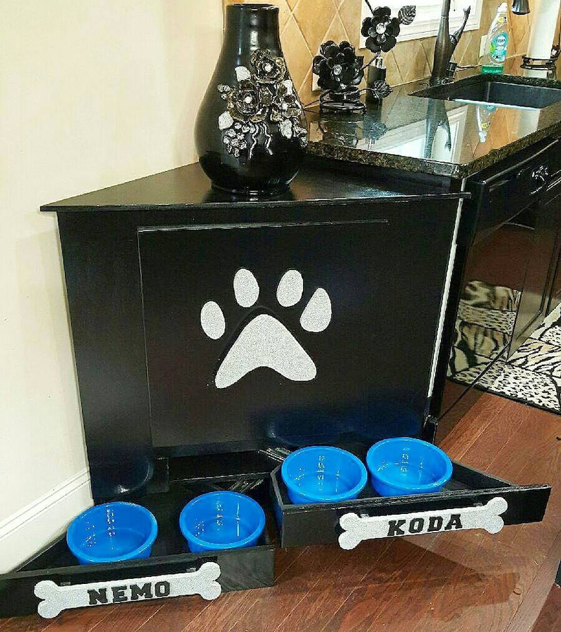 Pet Dog Food Storage Feeder Etsy