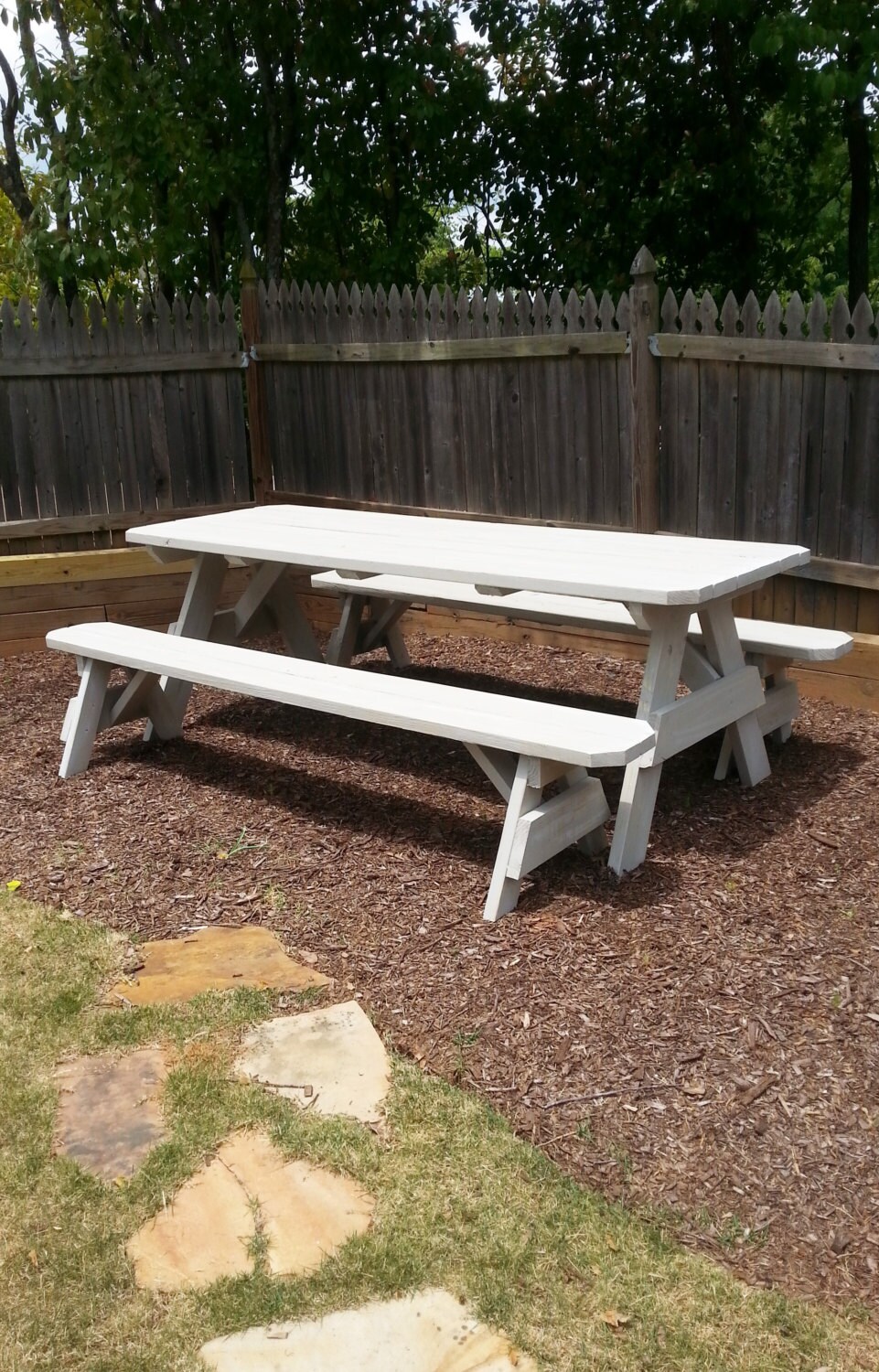 8Ft Picnic Table with Detached Bench Seating and a 