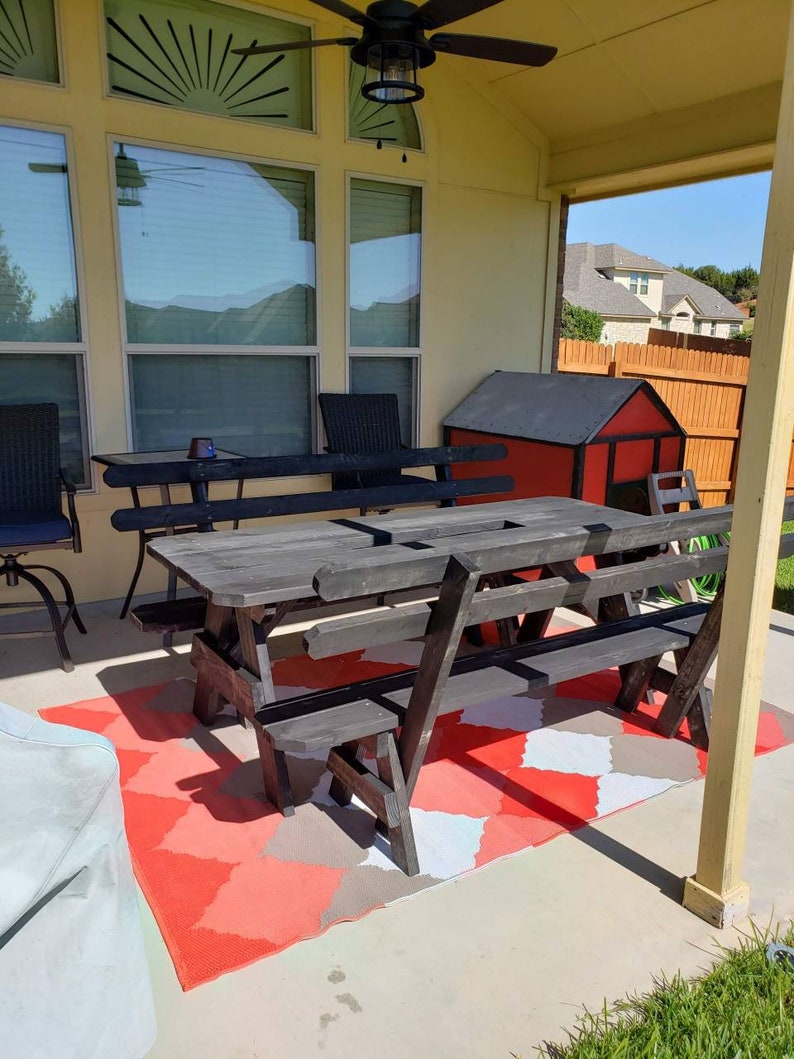 7ft Picnic table with Wine chiller Etsy