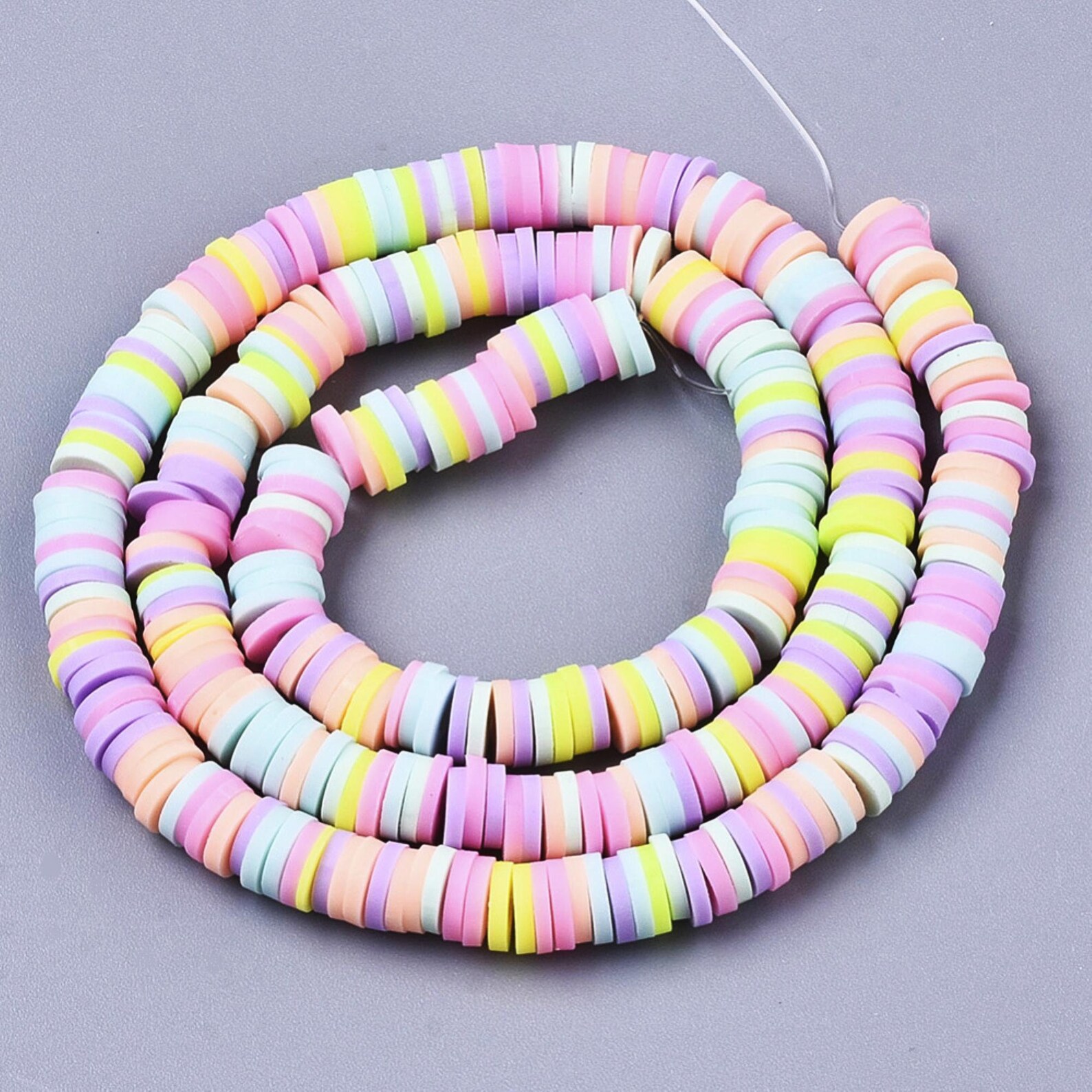 6mm Pastel Color Mix Clay Heishi Beads Polymer Clay Vinyl Etsy