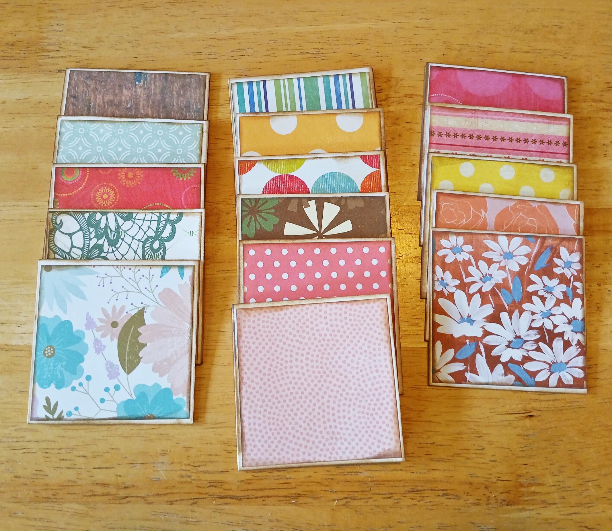 Mini Inked Handmade Note Cards: Assorted Blank 3x3