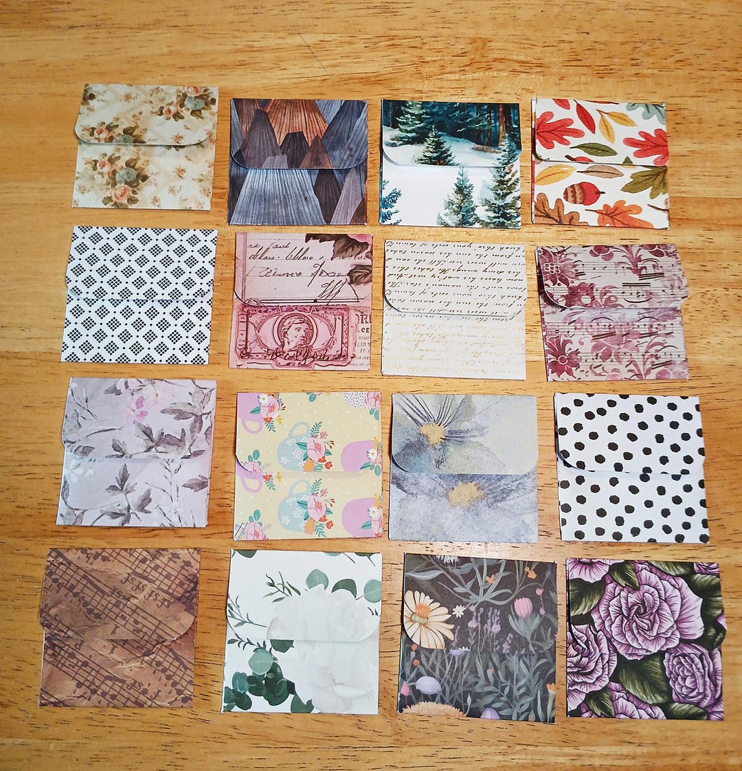 Mini 2x2" Envelopes: Set of 10 Handmade, Nice Variety - Etsy