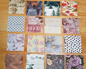 Mini 2x2" Envelopes: Set of 10 Handmade, Nice Variety