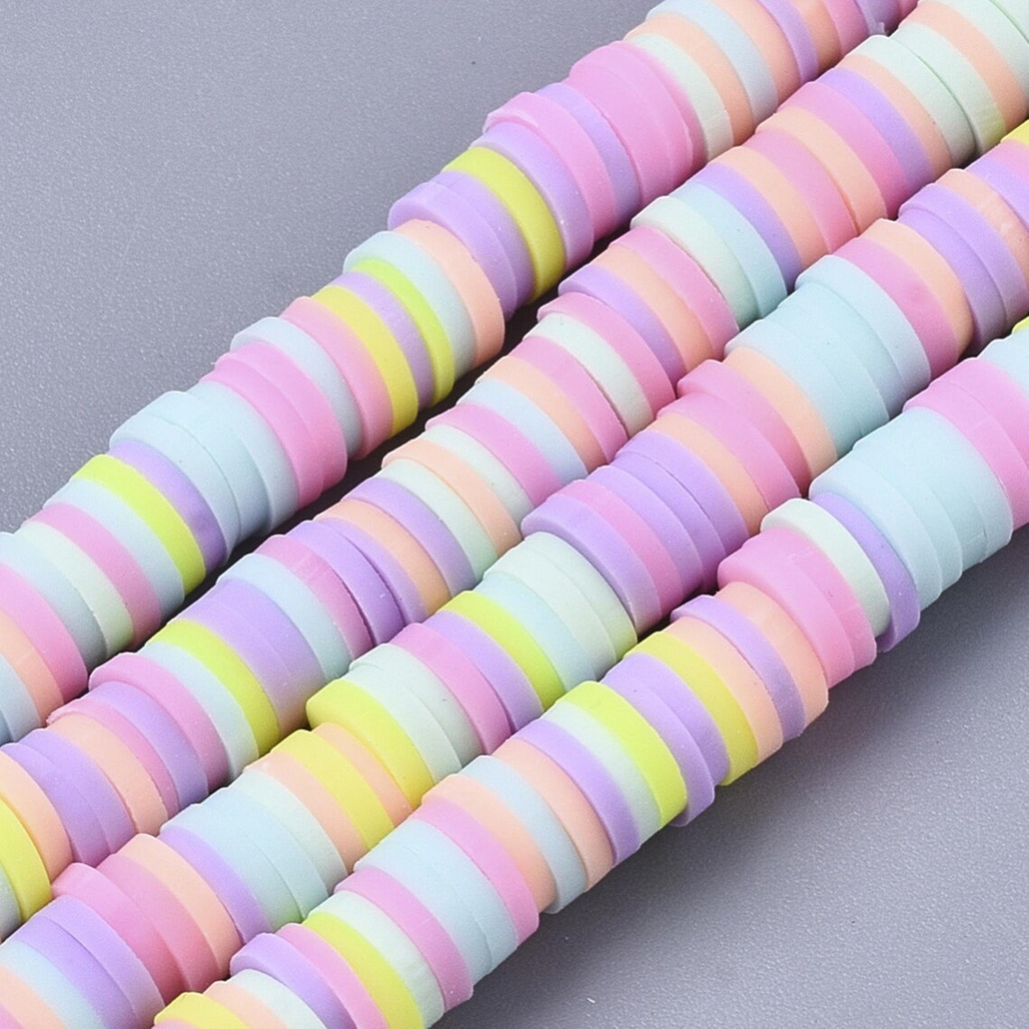 6mm Pastel Color Mix Clay Heishi Beads Polymer Clay Vinyl Etsy