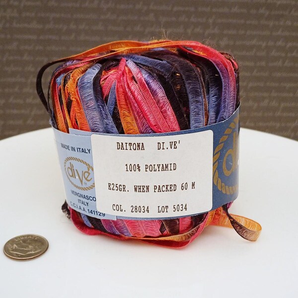 Variegated Polyamid Ombre Ribbon, 6mm 60 Meters, Full Roll, Dark Colors