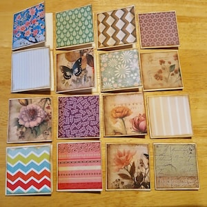 Mini Inked Handmade Note Cards: Assorted Blank 3x3" Set of 10,
