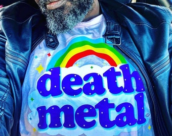 Death Metal Rainbow - Unisex T-Shirt (GT2999-101LPK) Rainbow, death metal, heavy metal, sarcastic, funny, trending, humor, pink