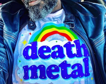 Death Metal Rainbow Unisex T shirt GT2999 101LPK Rainbow Death Metal Heavy Metal Sarcastic Funny Trending Humor Pink Etsy