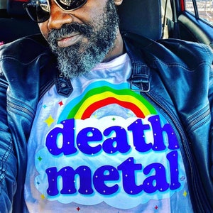 Death Metal Rainbow - Unisex T-Shirt (GT2999-101LPK) Rainbow, death metal, heavy metal, sarcastic, funny, trending, humor, pink