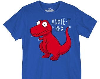 Anxiety Rex - Unisex T-Shirt (GT7063U1003) Dino tee, struggle, funny, feeling anxious, geeky gift, nervous, dino lovers