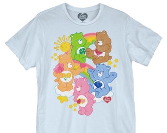 CARE BEARS - Rainbow Party - Unisex T-Shirt (CAB0001M1004) Cartoon, toys, teddy bear, animated, 1980s cartoons, friendship, love