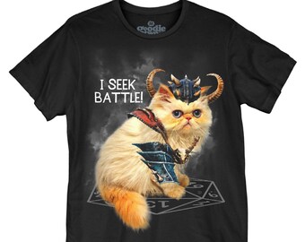 I Seek Battle - Unisex T-Shirt (GT11764U1003) cats, game, warrior cats, role playing game, trending, kitties, humor, cat lover, video game
