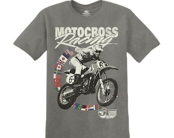 JT USA RACING Honda 'Motocross Racing' Unisex T-Shirt Officially Licensed Silver Pigment dye color