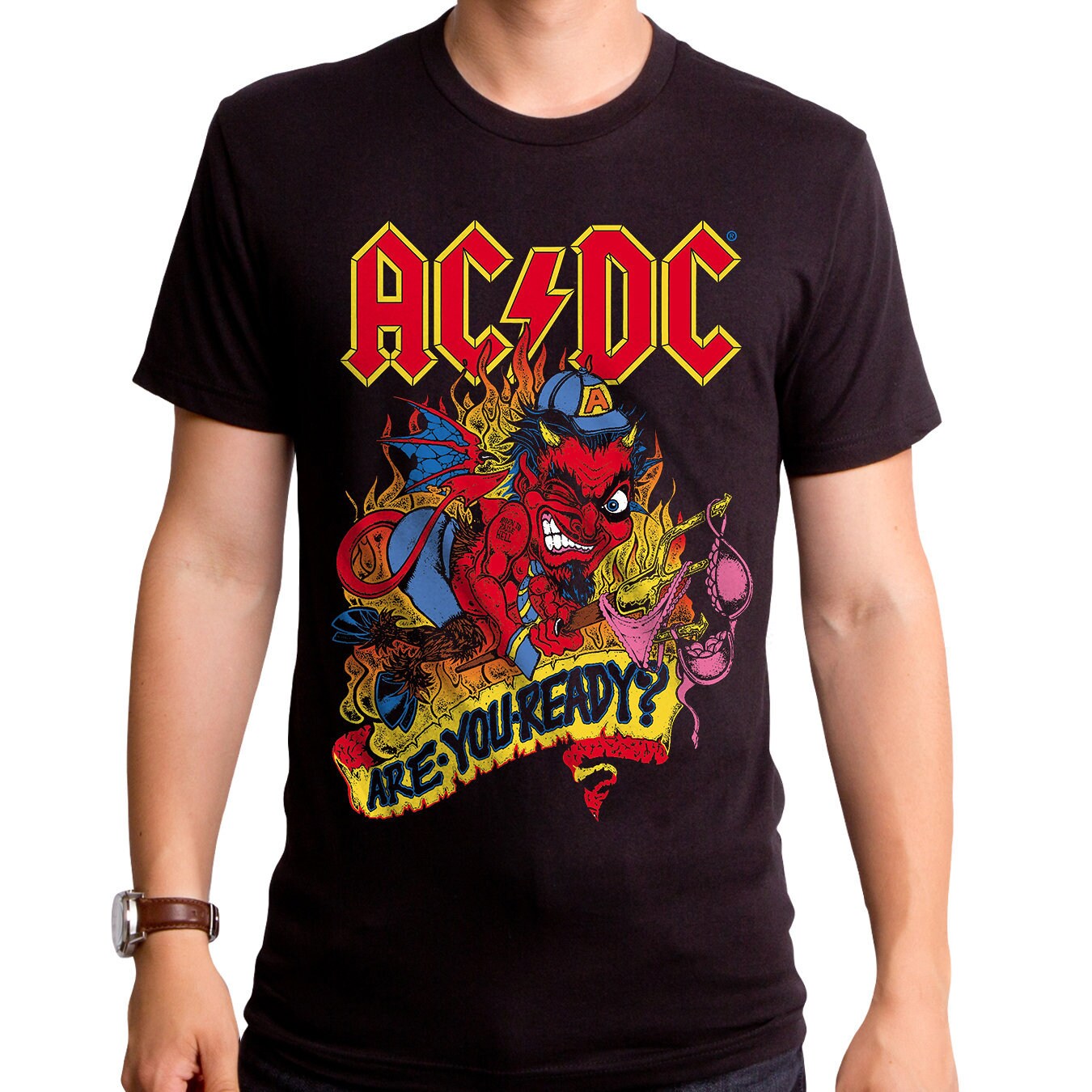 AC/DC Devil Angus Camiseta de Hombre ACD0241-501BLK 1970s | Etsy