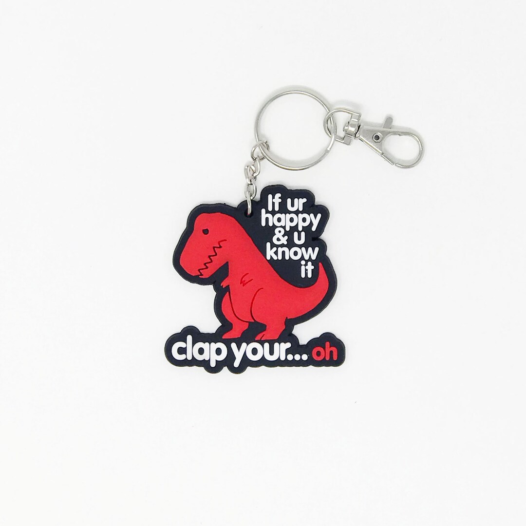 Sad Red T-rex Rubber Keychain – Dinosaur, Swivel Hook - Etsy