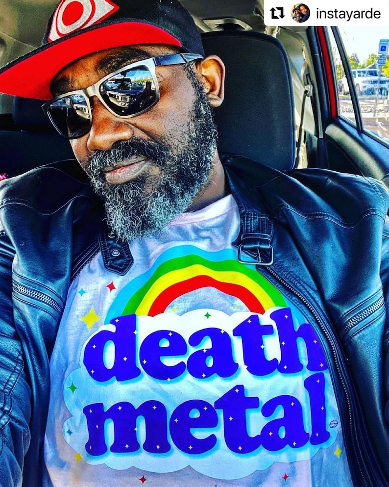 Death Metal Rainbow Unisex T-Shirt GT2999-101LPK Rainbow, death metal, heavy metal, sarcastic, funny, trending, humor, pink image 1