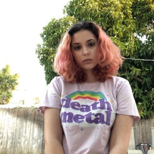 Death Metal Rainbow Unisex T-Shirt GT2999-101LPK Rainbow, death metal, heavy metal, sarcastic, funny, trending, humor, pink image 5