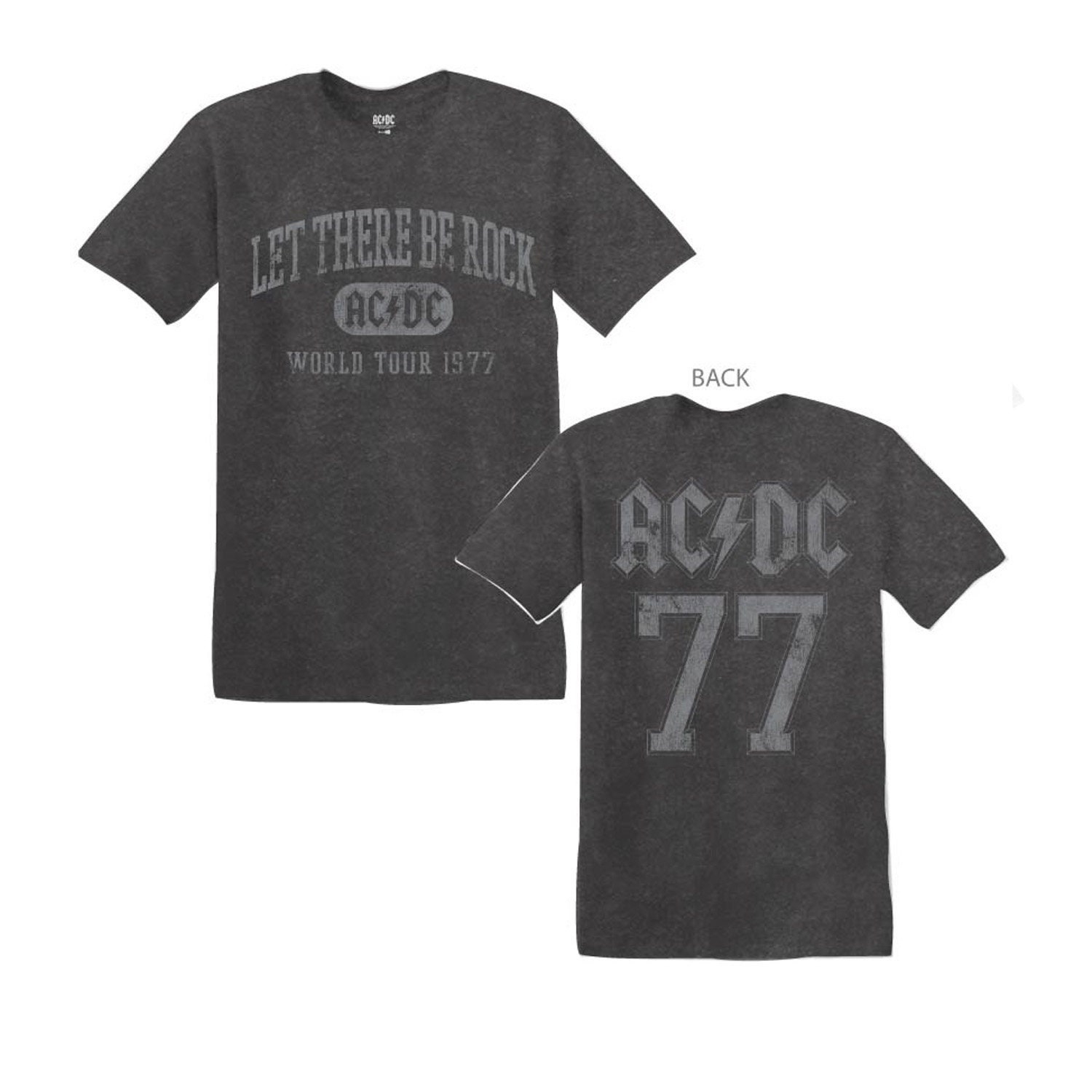 AC/DC 'world Tour 77' Unisex T-shirt Officially Licensed Black Pigment ...