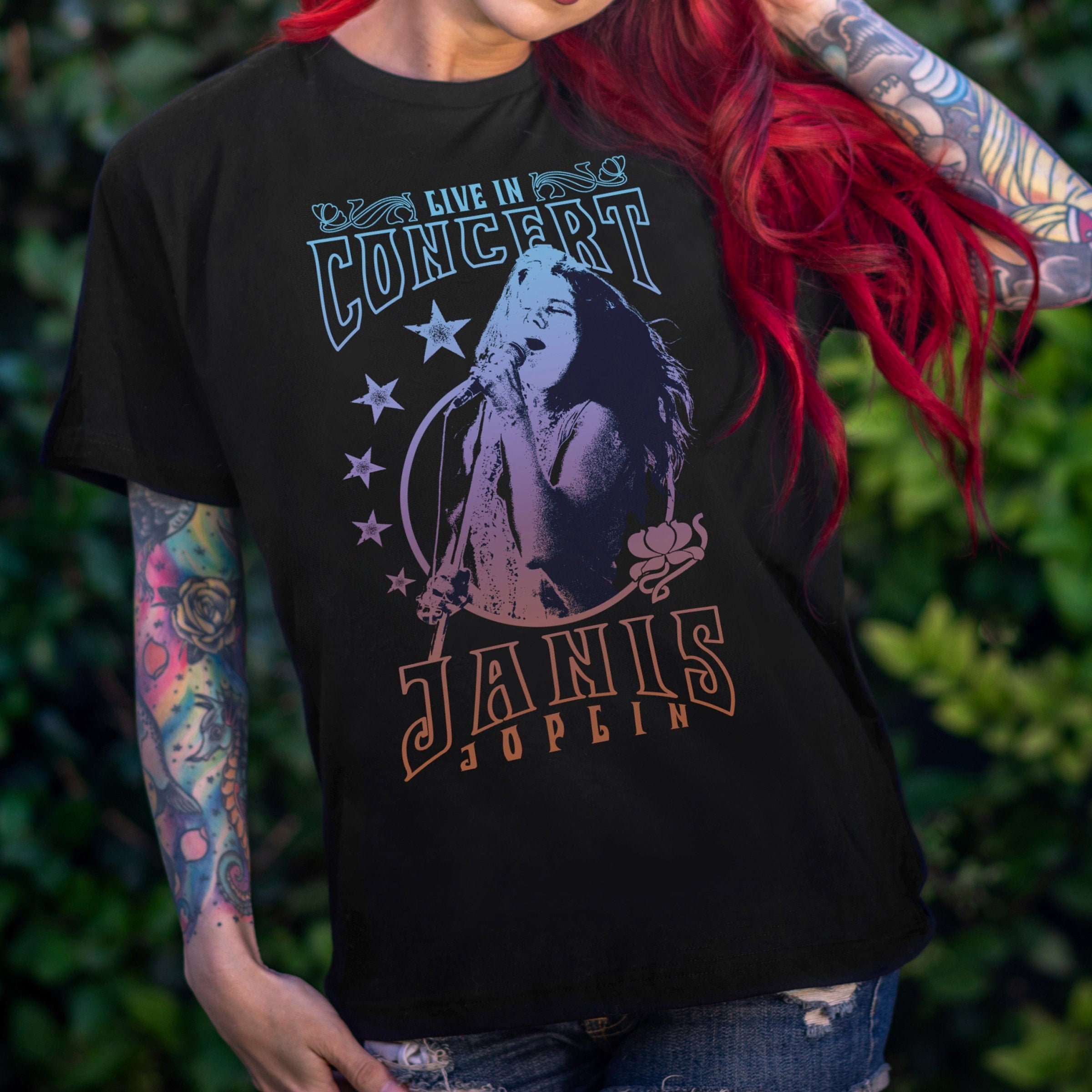 JANIS JOPLIN Live in Concert New Boyfriend T-shirt - Etsy