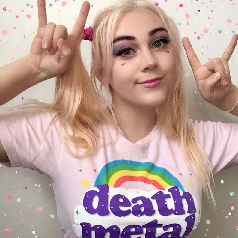 Death Metal Rainbow Unisex T-Shirt GT2999-101LPK Rainbow, death metal, heavy metal, sarcastic, funny, trending, humor, pink image 6