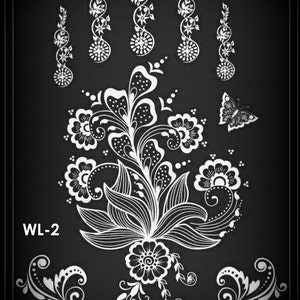 Flower tattoo, bridal tattoo, bridal tattoos, temporary henna tattoo, mehndi tattoo, henna temporary tattoo, henna tattoo designs