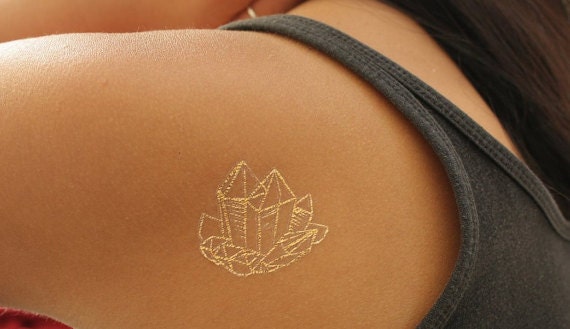 Lot De 12 Tatouages Temporaires Métalliques Dorés, Argentés Et Noirs - Style Hollywood