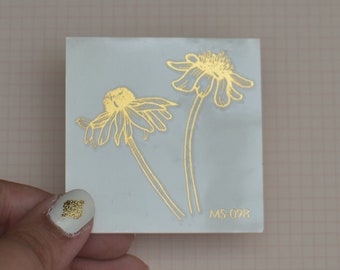10 Daisy Flower Tattoo ~ Flower - Metallic Temporary Tattoo - Gold Silver Festival Beach Holiday Gift - Set of 10 Temporary Tattoos~