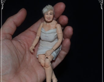 1/12 bjd GRANDMA doll - real proportions - OOAK made to order - mature content