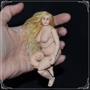 PLUS SIZE 1/12 bjd doll real female proportions handmade OOAK custom made by Zjakazumi mature content image 5
