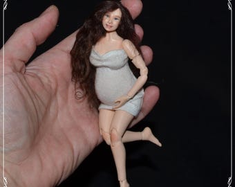 1/12 scale bjd ADVANCED PREGNANCY female handmade doll - real proportions - OOAK made to order by Zjakazumi - mature content