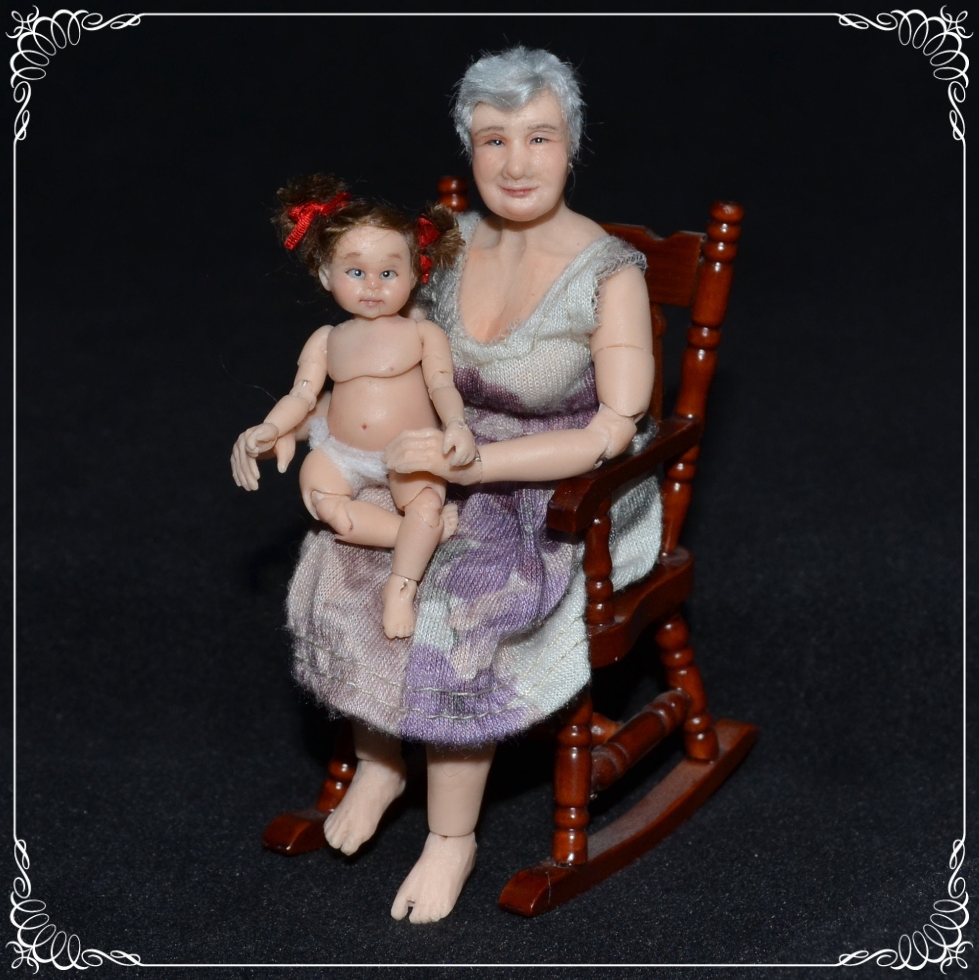 Dolls House Miniature 1.12 Scale Doll Grandma Female Doll 