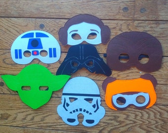Personalized Star Wars Felt Masks!  Star Wars party favors! Star Wars Birthday Party!